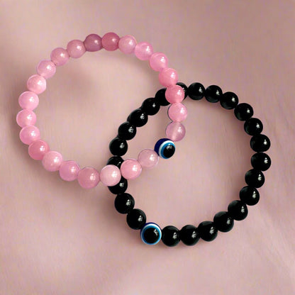 Couple Love Attraction & Evil Eye Bracelet Combo