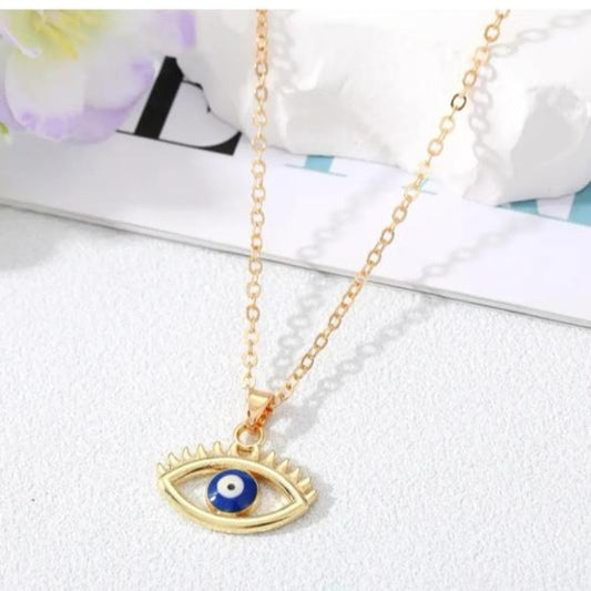 Golden Evil Eye Charm Necklace