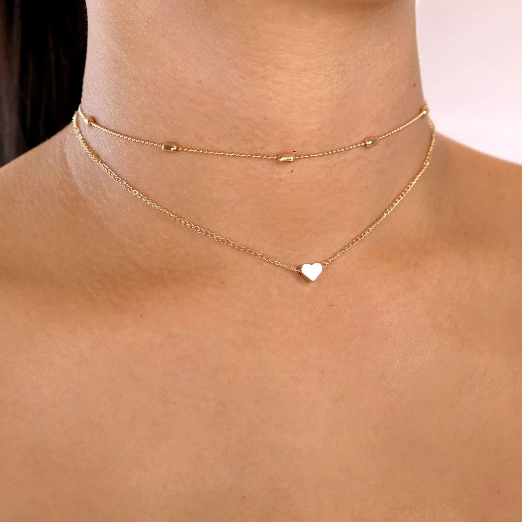 Golden Choker Heart Necklace