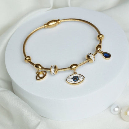 Evil Eye Charm Bangle