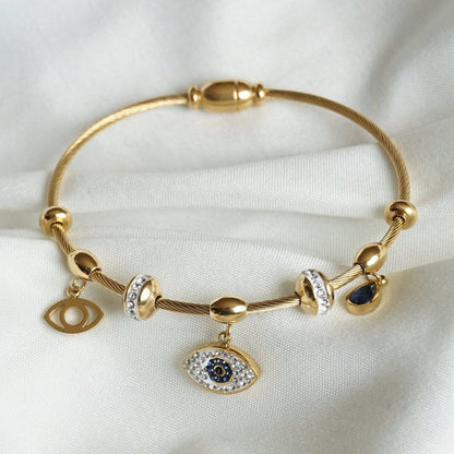 Evil Eye Charm Bangle